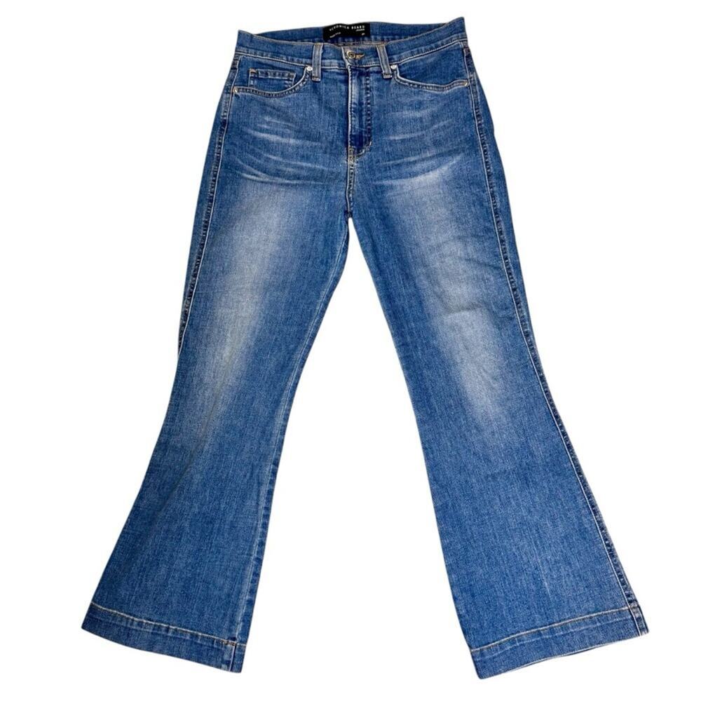 Veronica Beard Jeans Carson Ankle Flare High Rise JUNO Wash Blue 29